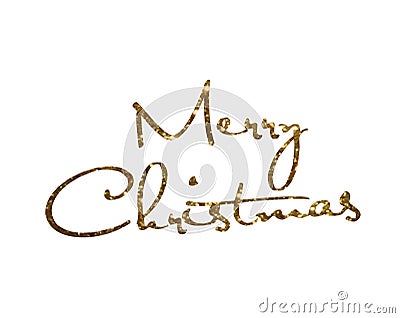 Golden glitter isolated hand writing word Congrats Vector Illustration