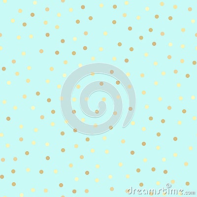 Golden glitter seamless pattern, mint background Vector Illustration