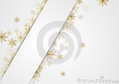 Golden glitter snowflakes Christmas corporate background Vector Illustration