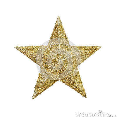 Golden Glittering star symbol isolated on white background Stock Photo
