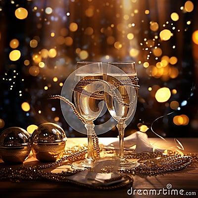 Golden Glitz: A Glamorous Affair Stock Photo