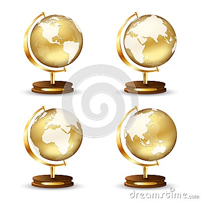 Golden globe Vector Illustration