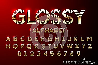 Golden Glossy font Vector Illustration