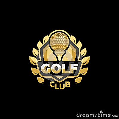 Golden Golf club Vector Illustration