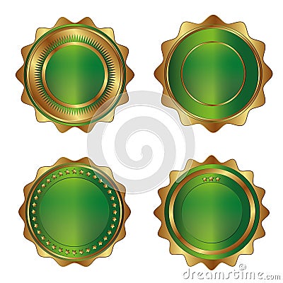 Golden-green luxury labels Vector Illustration