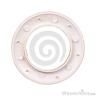 Golden grommet inner part isolated on a white background. Design element with clipping path Stock Photo