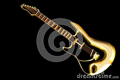 Golden Guitar Stock Photo