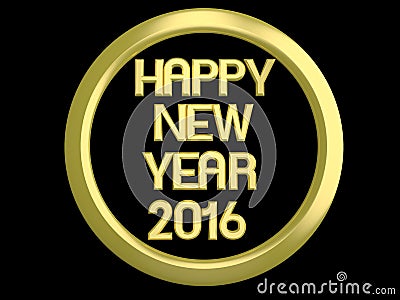 Golden happy new year HNY 2016 Stock Photo