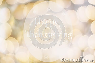 Golden Happy Thanksgiving Sign Stock Photo