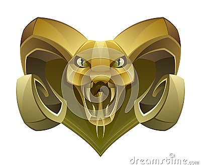 Golden head dragon Vector Illustration