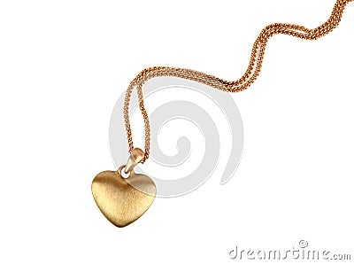 Golden heart pendant Stock Photo