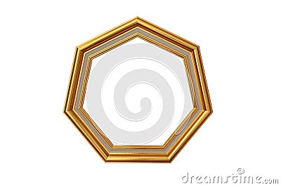 Golden heptagon picture frame Stock Photo