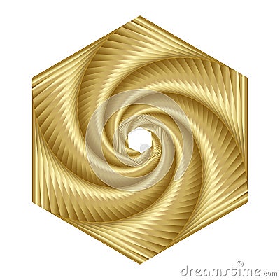 3d Golden hexagonal logo design Vector Illustration