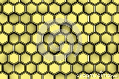 Golden hexagons for modern life. Stock Photo