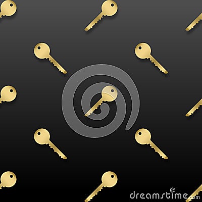 Golden home keys on black, isolated, vector illustration Vector Illustration