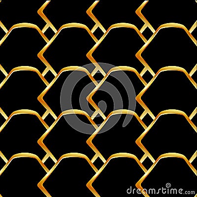 Golden honey cell background Vector Illustration