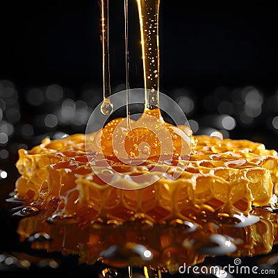 Golden honey indulgence. Stock Photo