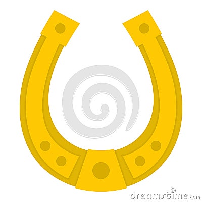 Golden horseshoe icon isolated Vector Illustration