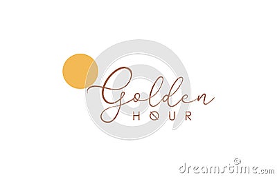 Golden Hour, Logo Design Vector Illustration