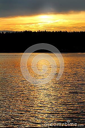 Golden Hour On Water Stock Photo