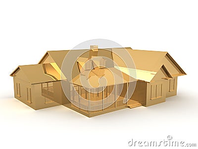 Golden house Cartoon Illustration