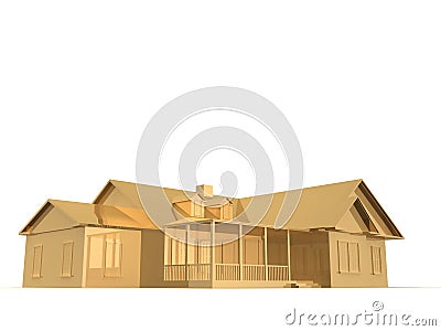 Golden house Cartoon Illustration