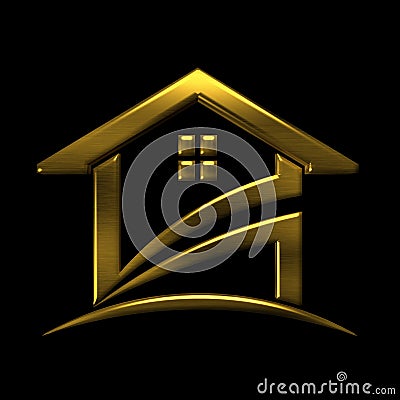 Golden House Logo. VIP design element Stock Photo