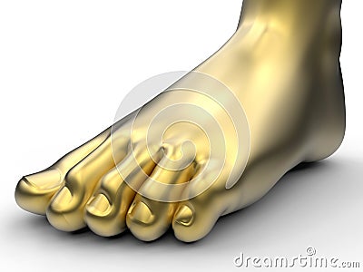 Golden human foot illustration Cartoon Illustration