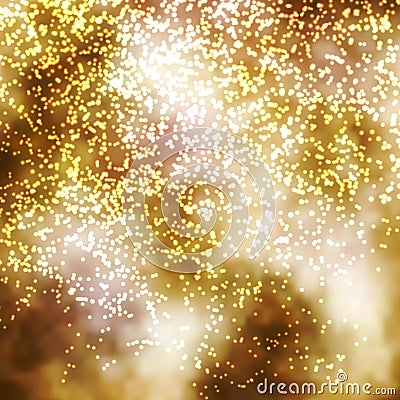 Golden Incandescent Glittering Particle Background Illustration Stock Photo