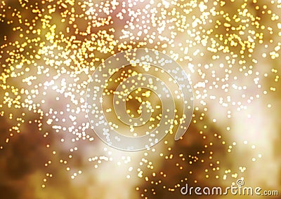 Golden Incandescent Glittering Particle Background Illustration Stock Photo