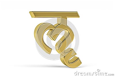 Golden Indian font illustration on white background Cartoon Illustration