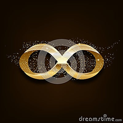 Golden Infinity Symbol Stock Photo