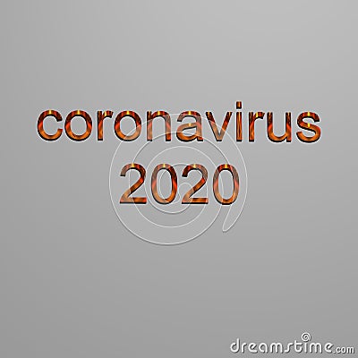Golden inscription coronavirus 2020 on a gray background Stock Photo