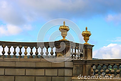 Golden intricate balustrade at chatsworth house Editorial Stock Photo
