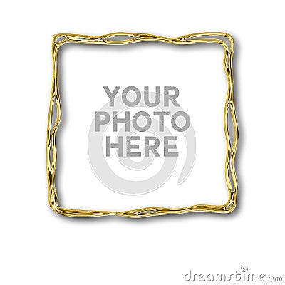 Golden irregular frame for your photo Stock Photo