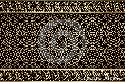 Golden Islamic ornament vector, traditional Arabic art, Islamic geometric circular ornamental- Abstract vector background Vector Illustration