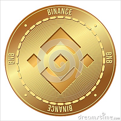 Golden isolated binance coin icon Vector Illustration