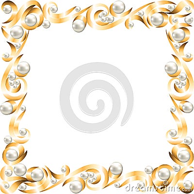 Golden jewelry frame Vector Illustration