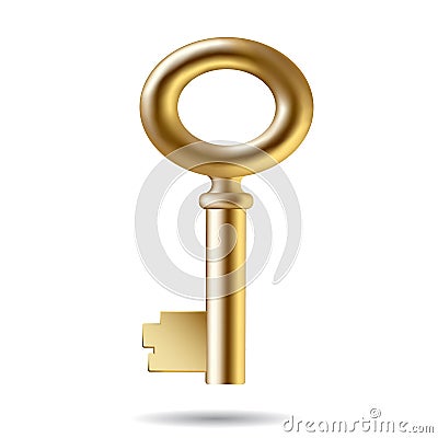 Golden Key Vector Illustration
