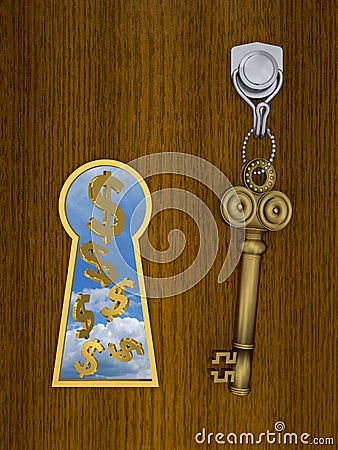 Golden Key to Open Your Success Stock Photo