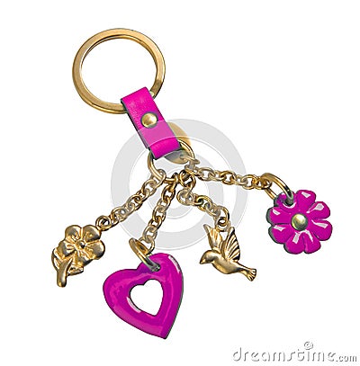 Golden keychain Stock Photo