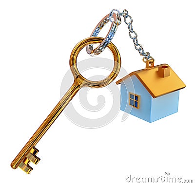 Golden keys from the house with charm Stock Photo