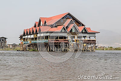 Golden kite restaurant inle lake Editorial Stock Photo