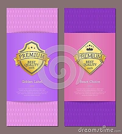 Golden Label Best Choice Luxury Guarantee Premium Vector Illustration