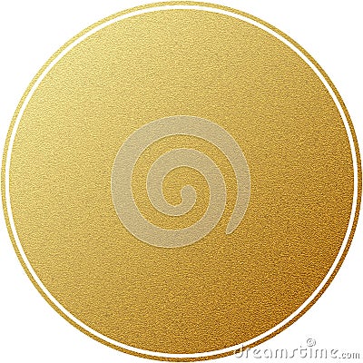 Golden label round circle with glitter texture, isolated on white. EPS 10 Vector Illustration