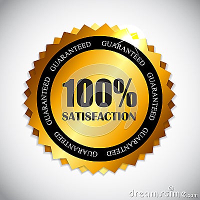 Golden Label 100 % Satisfaction Vector Vector Illustration