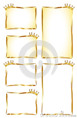 Rich golden labels with nice crowns on the frame Stock Photo