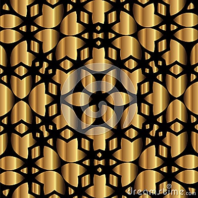 Golden lace design on black background Vector Illustration