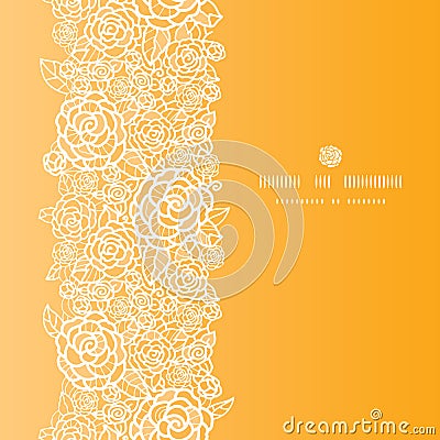 Golden lace roses vertical seamless pattern Vector Illustration