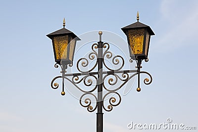 Golden lanterns Stock Photo